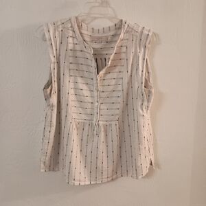 LOFT Striped Sleeveless Top